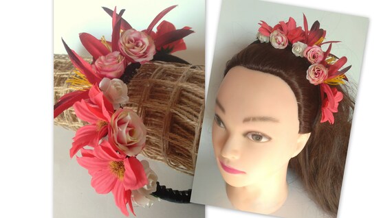 Red Rose Headband Flower Crown Rose Headband Floral Crown Baby Etsy