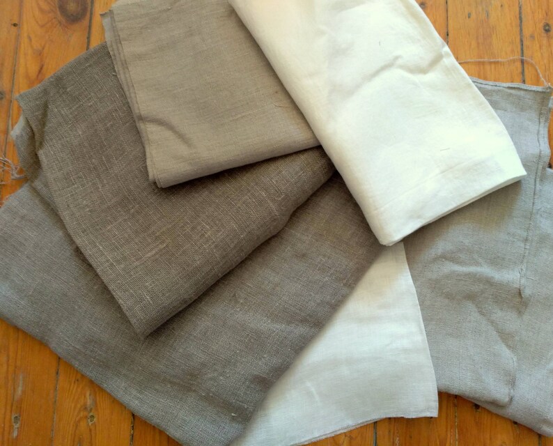 Fabric Remnants Linen Remnants Assorted Fabric different Etsy