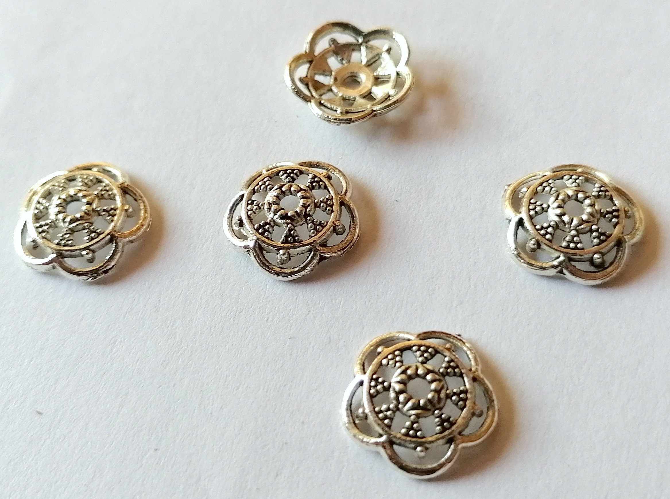 5 Sterling Silver bead caps silver bead cap 11mm Sterling Etsy