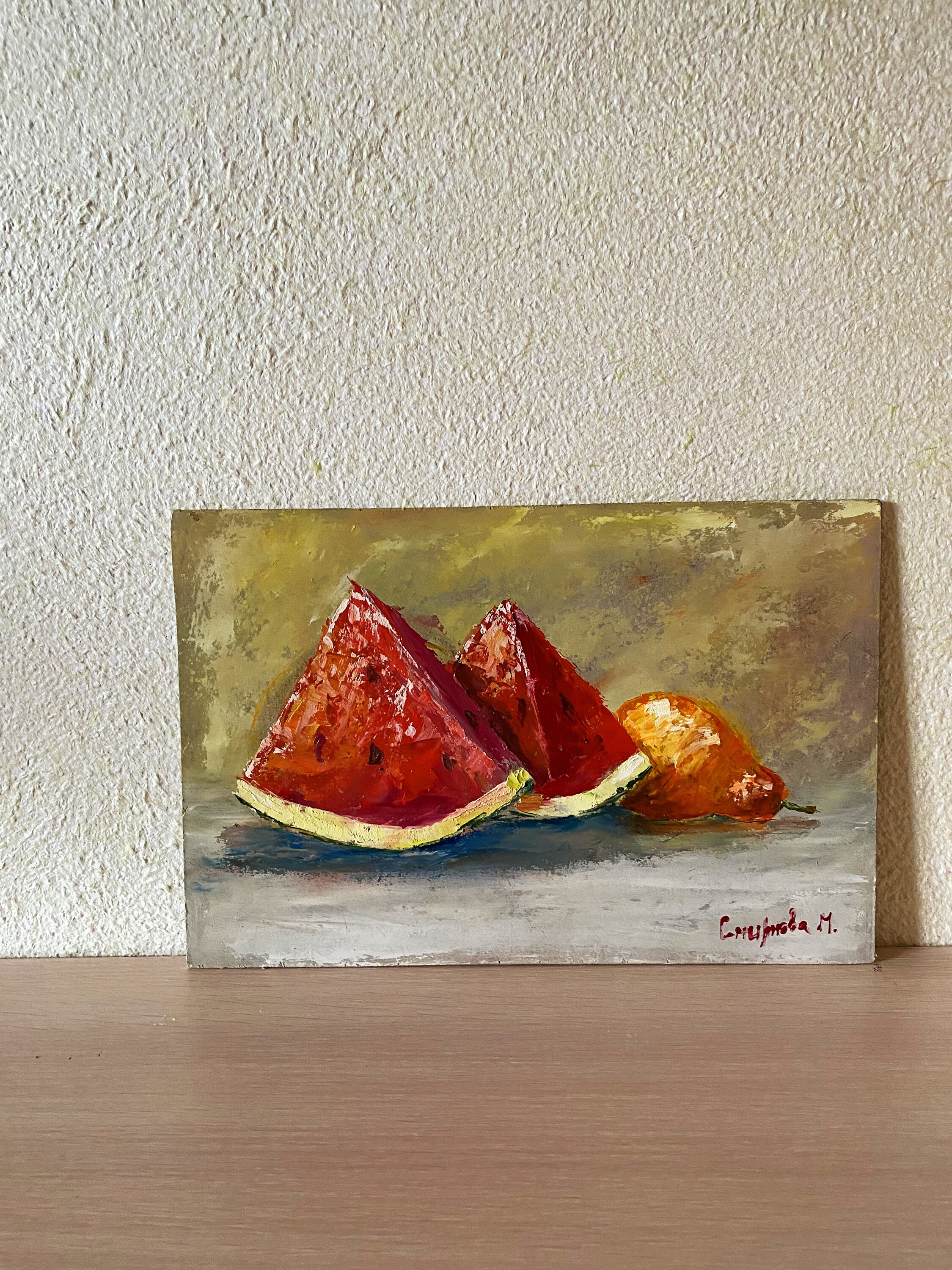 Wassermelone Malerei Original Kunst Küche Obst Ölgemälde | Etsy