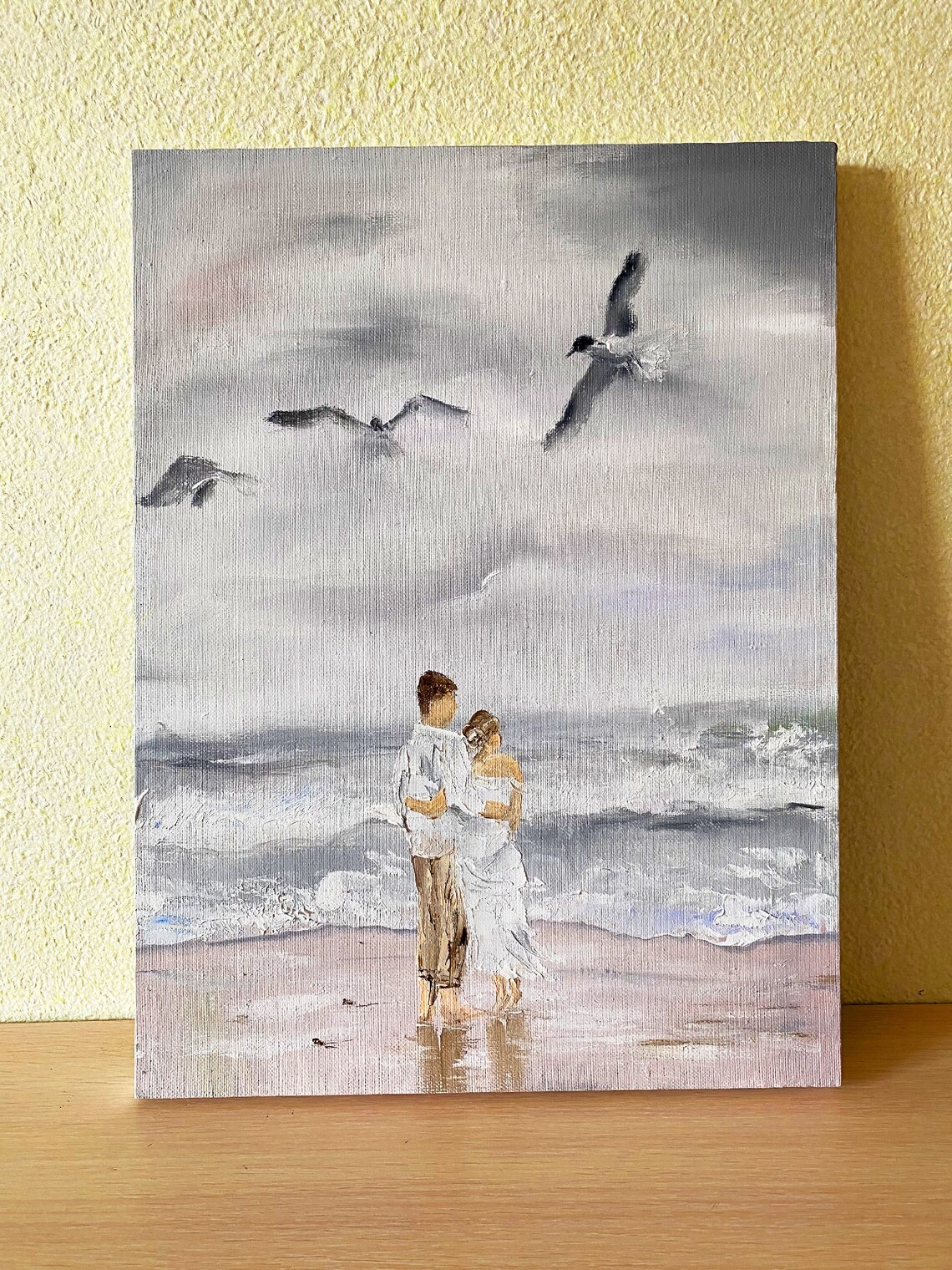 Couple in Love Original Oil Painting Canvas Romantic Man and Etsy