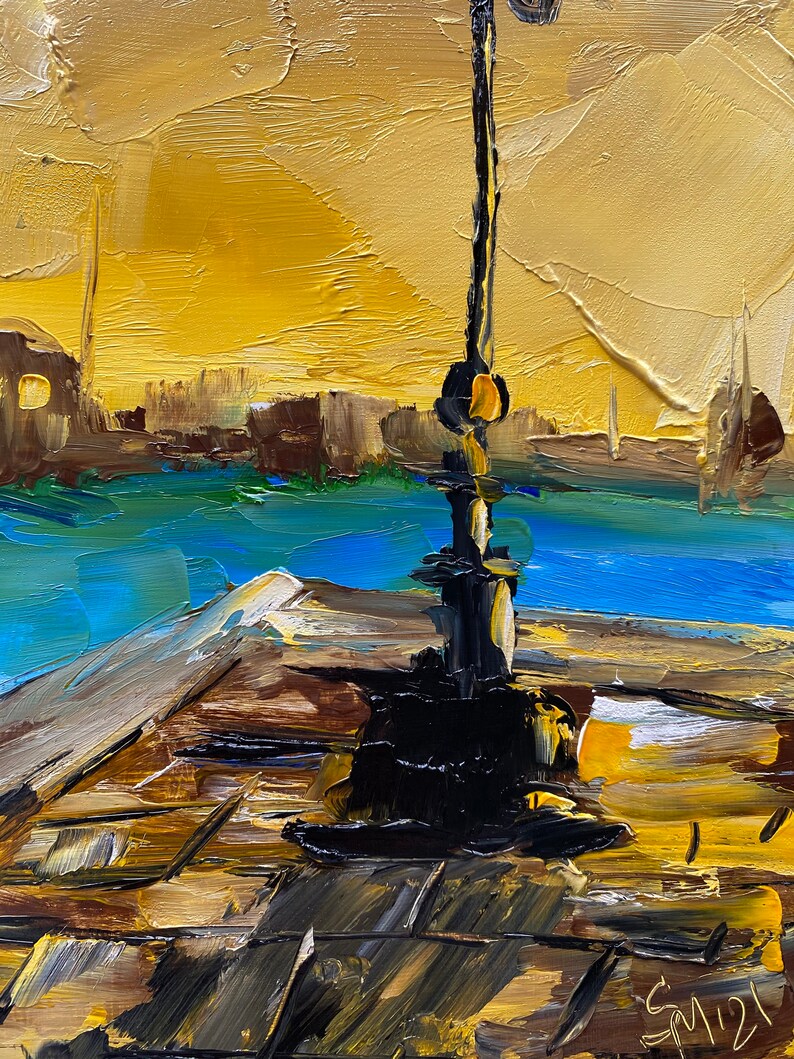 Italy Painting Venice Original Art Venice Small Wall Art Landscape Impasto Oil Painting 10 by 8 by Smirnova Marina