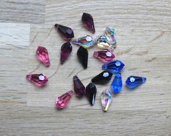 Gouttes en cristal Swarovski, 12 x 5.5 mm, percées, référence 6000, pour la fabrication de bijoux, x 5 pièces