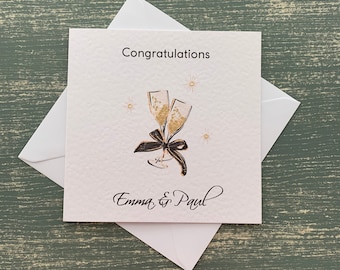 Personalised Congratulations card - Champagne glasses image