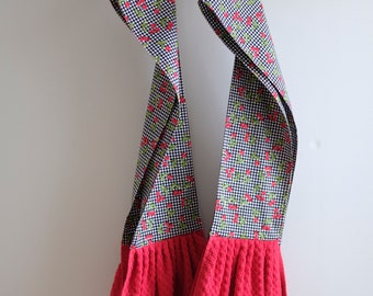 Cherry Kitchen Towel Scarf in Red