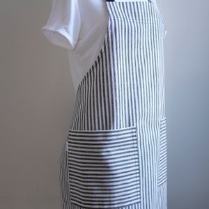 Handmade French Stripe Apron: Unisex Farmhouse Style