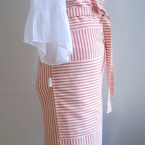 Handmade French Ticking Stripe Half-Apron for Women | Farmhouse High Waist Apron | Bakers Apron | Cafe Apron | French Farmhouse |