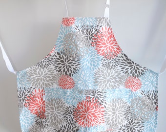 Handmade Apron / Floral dahlia print /Apron for Women / dahlia flowers / floral print / colorful aprons