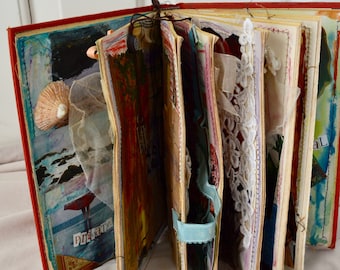 Altered Book sculpture in mixed media, original collage art