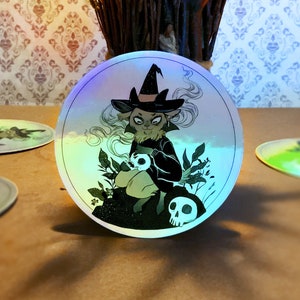 Holo sticker sticker - witch goat 7.5x7.5 cm - Holographic or glossy vinyl - occult witchcore dark art