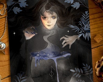Art Print A5 Illustration Poison Antidote - Handmade Decoration - Dark Aesthetic Gothic Samhain Witch