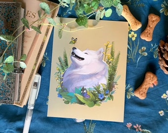 Illustration printing - print samoyed