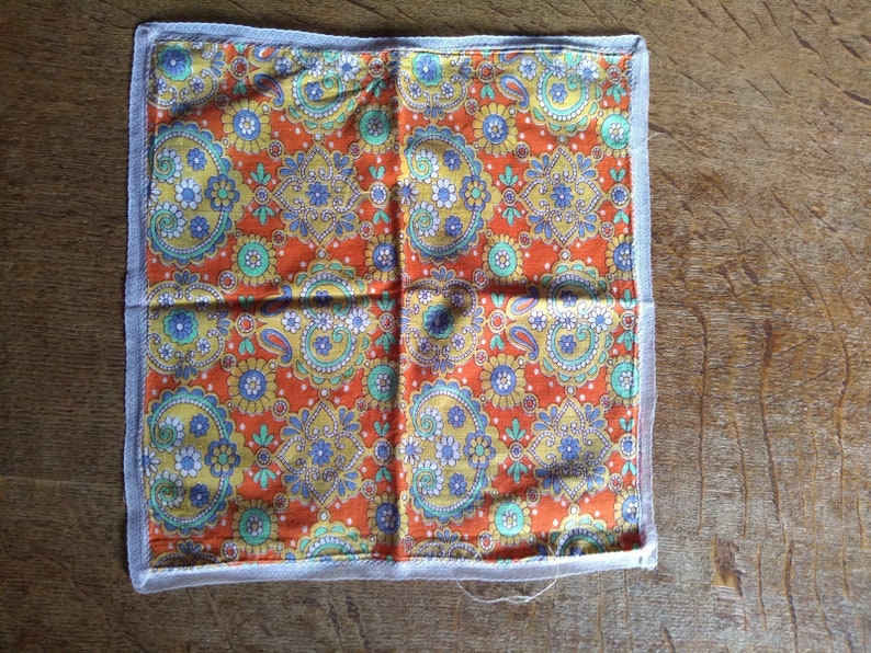 Vintage 1960s psychedelic print handkerchief. image 4