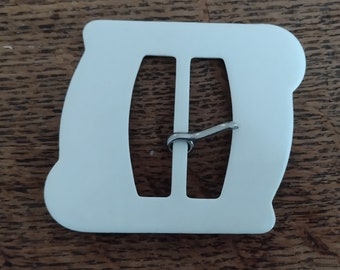 Vintage, 1930s, Art Deco, early plastic, large, white belt buckle