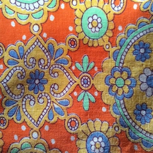 Vintage 1960s psychedelic print handkerchief. image 1