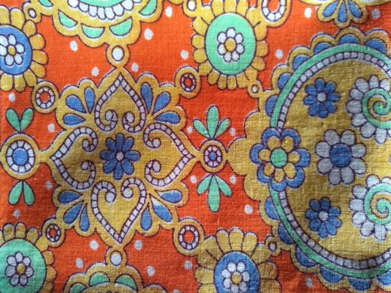 Vintage 1960s psychedelic print handkerchief. image 1