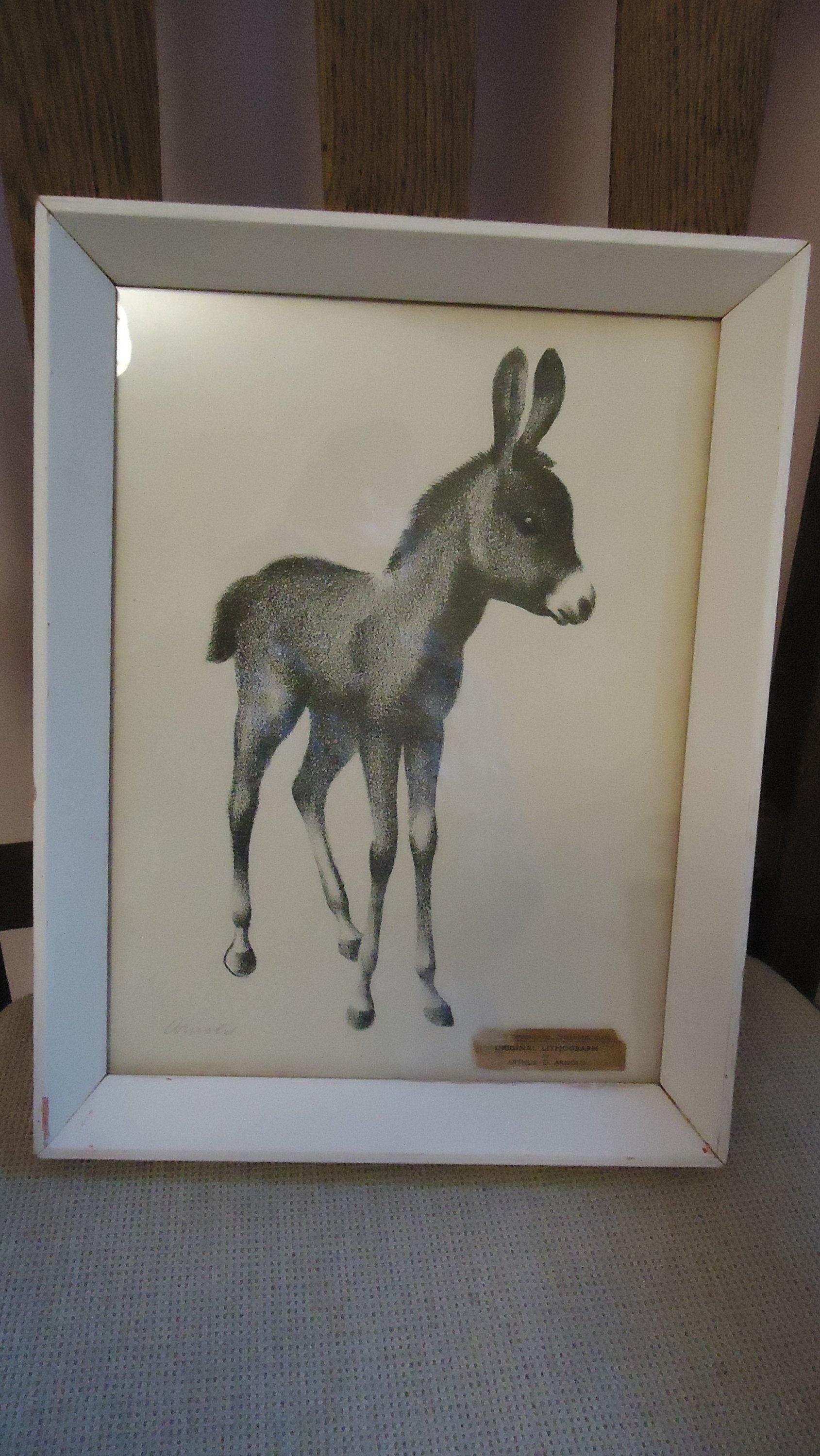 1960s donkey signed lithograph print Arthur D Arnold Etsy