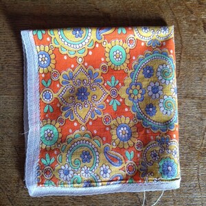 Vintage 1960s psychedelic print handkerchief. image 2