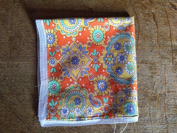 Vintage 1960s psychedelic print handkerchief. - image 2