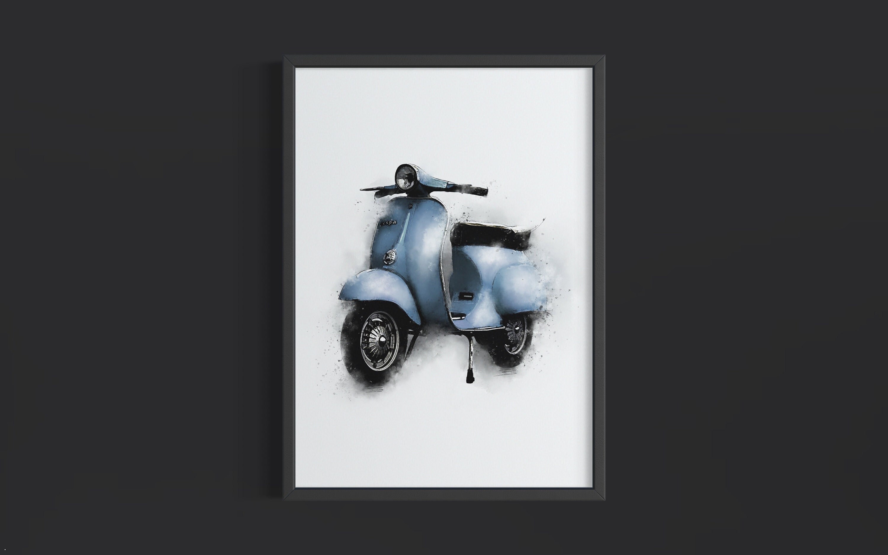 Vespa Scooter Wall Art Print in Red or Blue - Etsy Canada Vespa Scooter Wall Art Print in Red or Blue - Etsy Canada