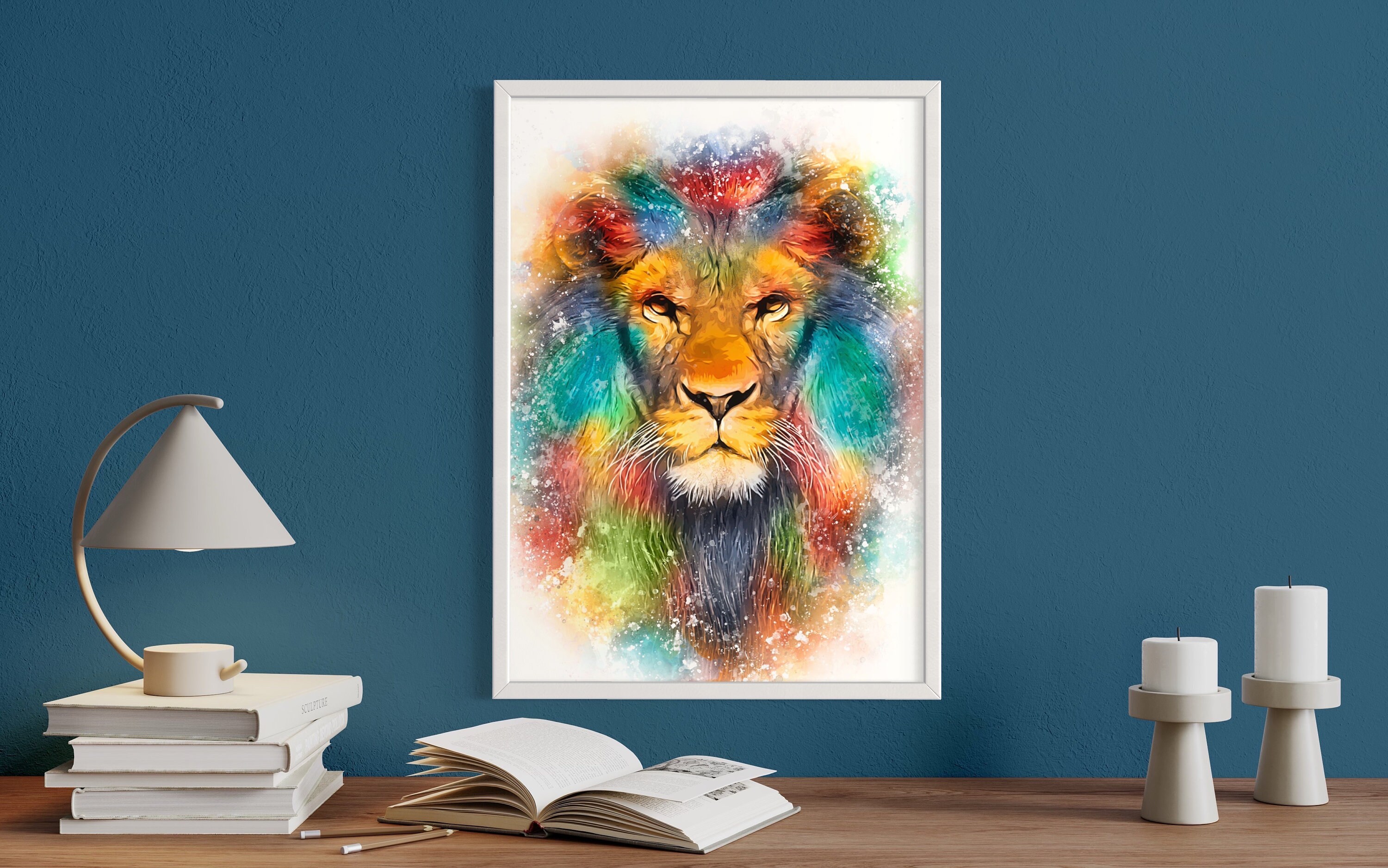 Lion For Children Pastel Chalk Drawing Canvas Print / Canvas Art