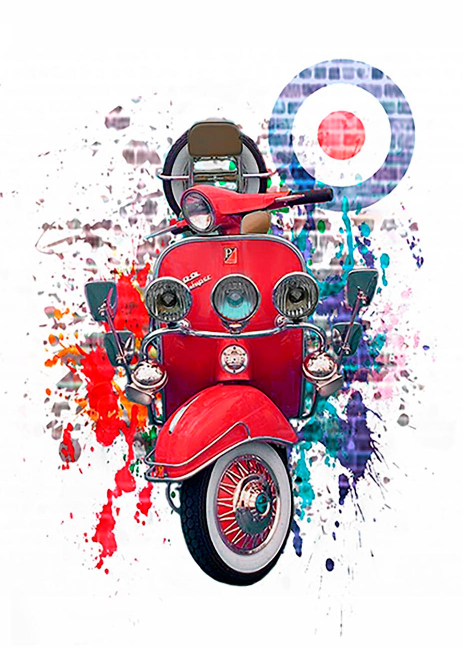 Vespa Scooter Digital Art Work Print Vespa Scooter Print | Etsy