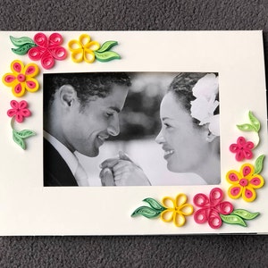 Foto Frame Card Handmade Quilling; Anuncio; Día de la Madre; Cumpleaños; Aniversario; Marco de fotos decorativo; Calentamiento de la casa; Recuerdo