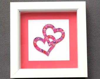 Anniversary and Valentine's Day Gift for Her/Him; Paper Quilled Handmade Wall Art; Valentines gift for Wife, Girlfriend and Fiancé