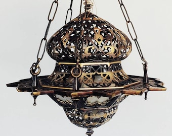 Gorgeous handmade moroccan lighting ceiling pendant lamp, luxurious hanging royal chandelier for living room or bedroom kitchen home decor