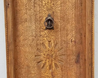 One of a kind vintage moroccan door handcrafted andalusian carving for your bedroom moroccan architectural wood work moorish interior design