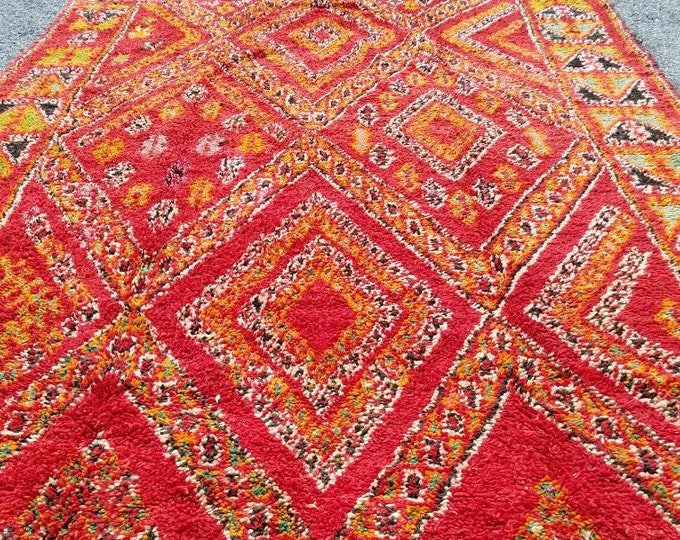 9ft by 6ft Vintage red berber wool  floor carpet for bedroom or living room moroccan rug missing piece of furniture for your home decor