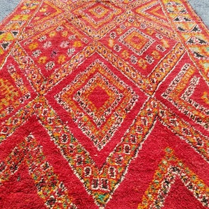 9ft by 6ft Vintage red berber wool  floor carpet for bedroom or living room moroccan rug missing piece of furniture for your home decor