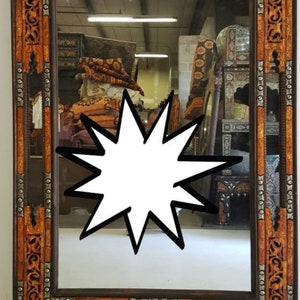 Exquisite living room vintage handmade inlay bone inlay bathroom mirror moroccan vintage mirror for bedroom or wall decoration