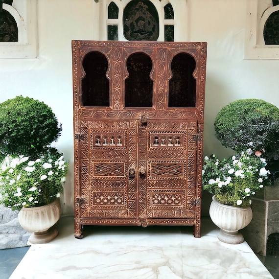 Vintage Nomad Touareg African Cabinet Moroccan Armoire Ethnic