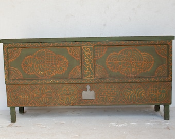 Handmade Vintage wooden berber wedding chest for your bedroom Moroccan hand painted furniture a touareg touch ethnic tribal family gift