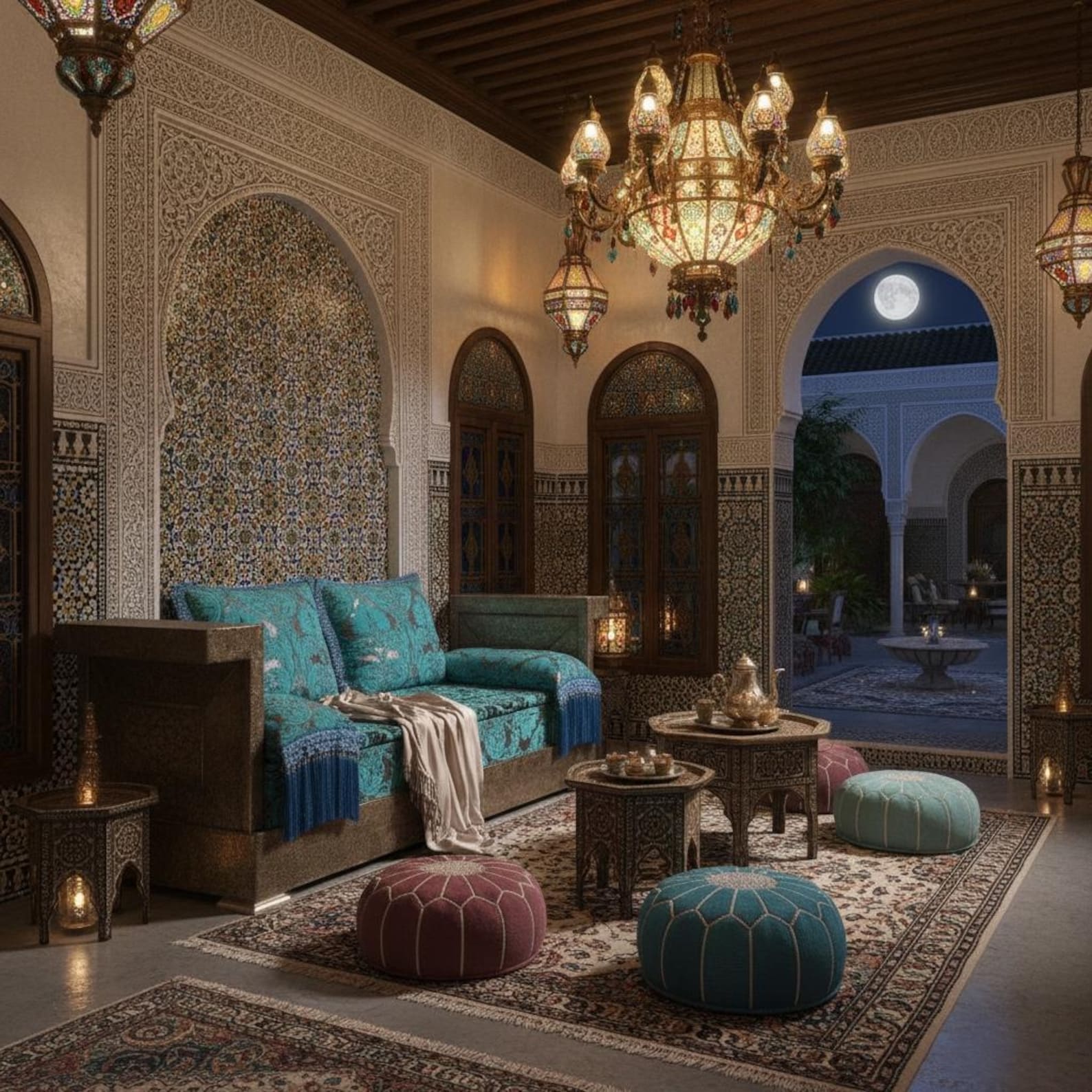 Eclectic Moroccan Daybed Sofa: Silver Metal Bench With Cushions - Etsy