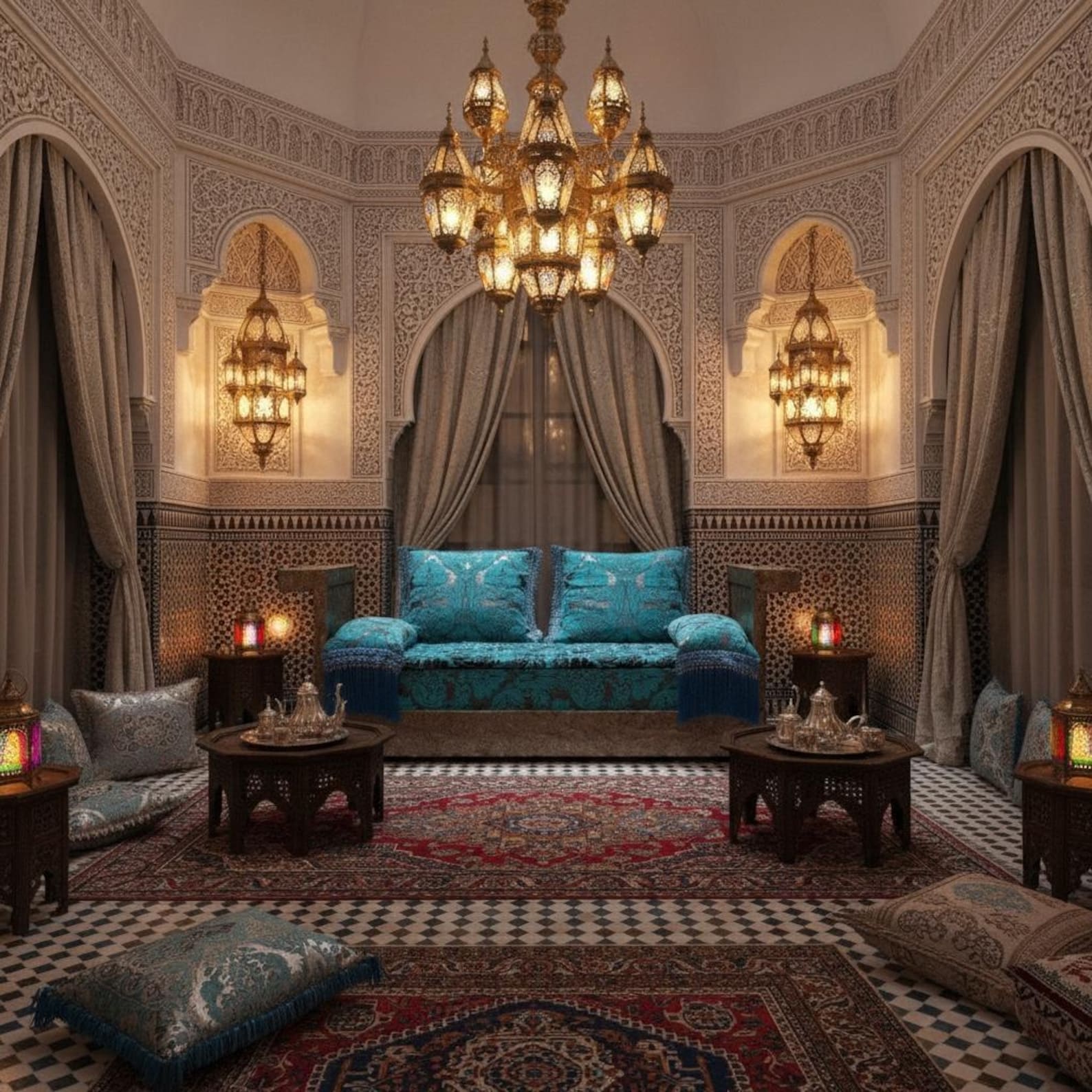 Eclectic Moroccan Daybed Sofa: Silver Metal Bench With Cushions - Etsy