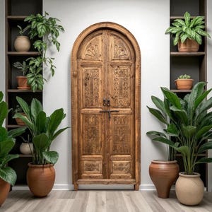 Great moroccan Artwork Moorish carved riad door handmade indoor bedroom andalusian architectural wooden arch door