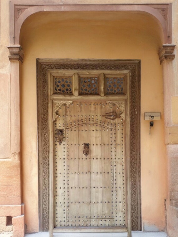 9ft Tall Moorish Extra Large Palace Door Carved Indoor Outdoor