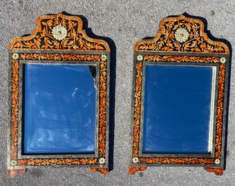 Two unique nomad touareg handmade  camel  bone inlay bathroom sink mirrors moroccan vintage mirror for bedroom or living room African decor