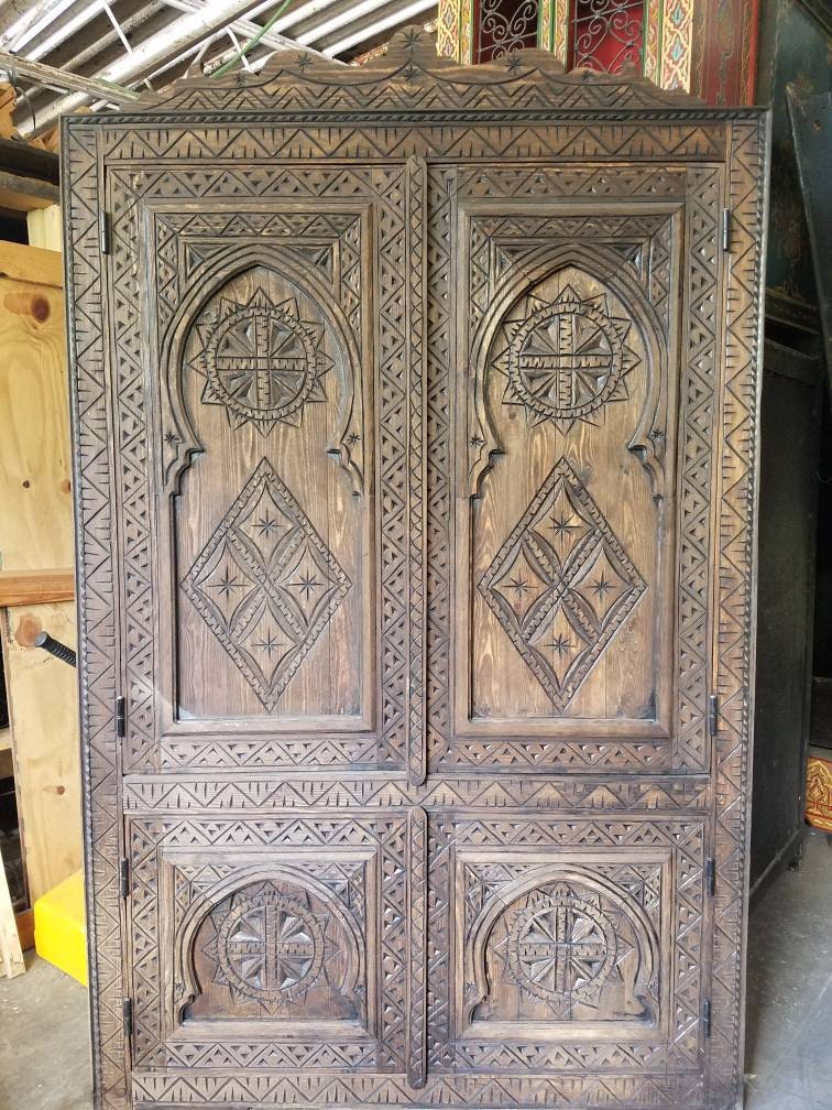 Vintage armario de esquina marroquí armoire muebles de | Etsy