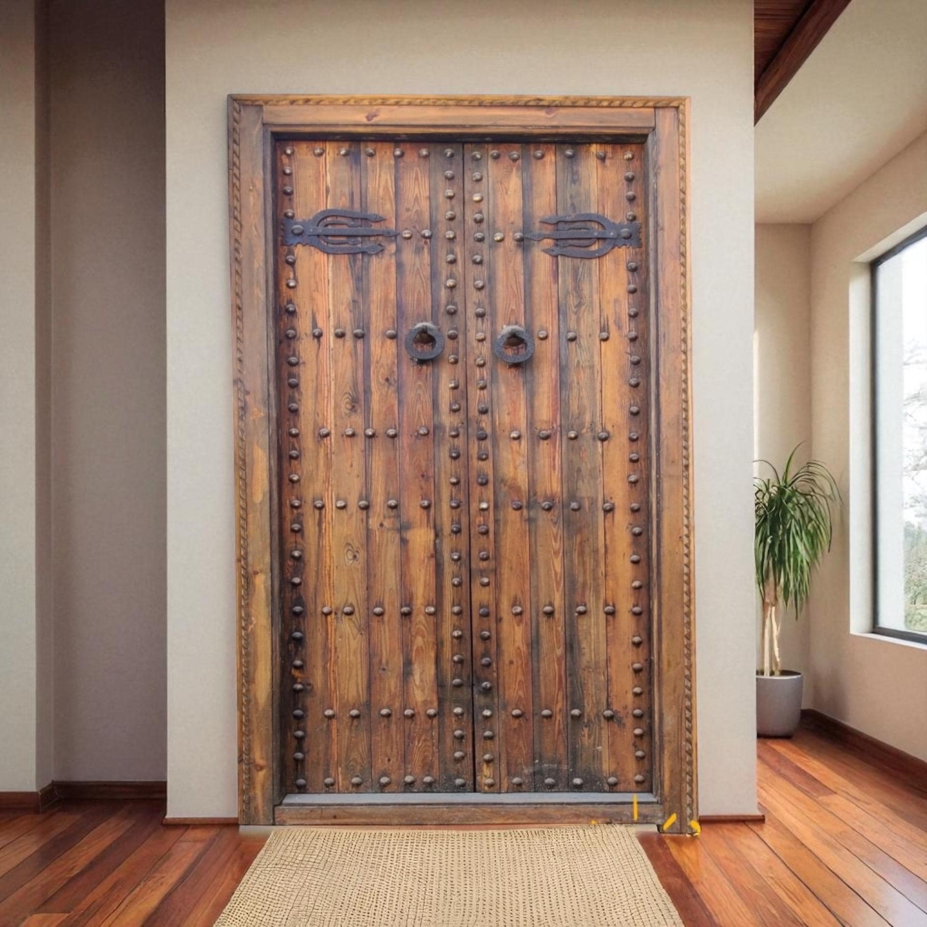 Vintage Handmade Moroccan Cedar Door, Moorish Metal Knocker - Etsy