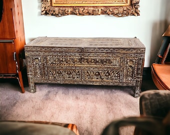 Vintage wooden african chest moroccan trunk cabinet bedroom furniture a touareg nomad touch ethnic tribal dowry chest ethnic furniture