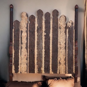 Unique African carved bed headboard bed Hand carved Moroccan berber bedroom furniture