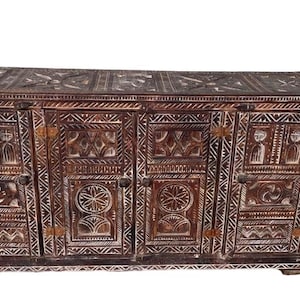 Vintage wooden african dresser Moroccan buffet give your bedroom furniture a touareg nomad touch ethnic tribal unique decor wedding gift