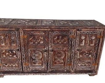 Vintage wooden african dresser Moroccan buffet give your bedroom furniture a touareg nomad touch ethnic tribal unique decor wedding gift