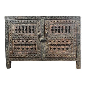 Unique Primitive Vintage carved wooden african chest a touareg nomad touch ethnic tribal dowry chest berber furniture