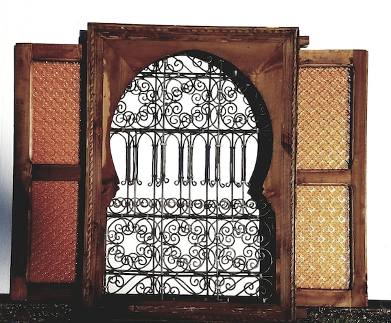 Moroccan Wrought Iron Filigree Window Great Moroccan Old Etsy