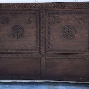 Wooden headboard Vintage wooden cedar headboard bed Handmade Moroccan bedroom furniture moorish Mediterranean arabian middle eastern bedroom