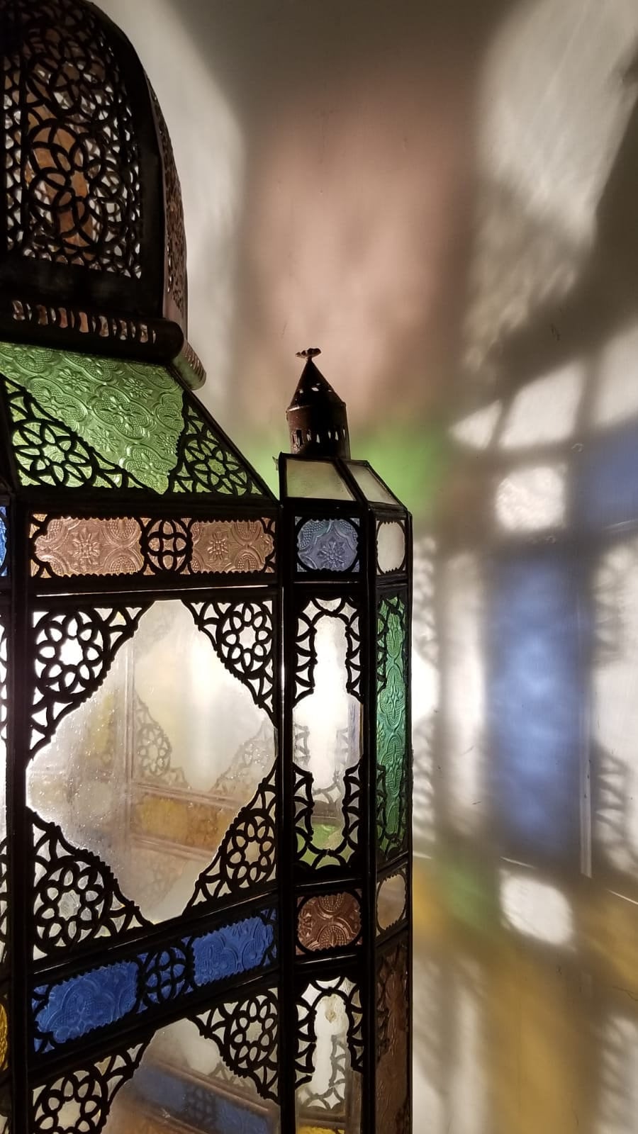Moroccan Vintage Glass Lantern Lights Lamp Liyana 30cm LargeOriental Garden 